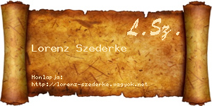 Lorenz Szederke névjegykártya